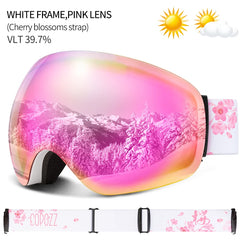 COPOZZ UV400 Anti-Fog Ski Goggles