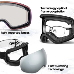 COPOZZ UV400 Anti-Fog Ski Goggles