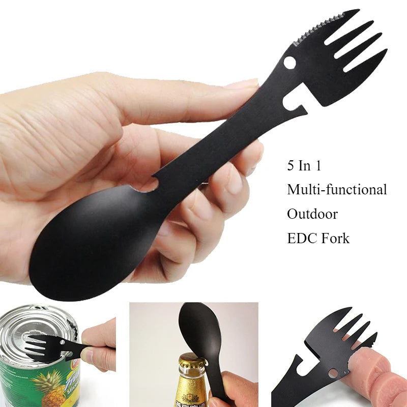 5-in-1 Camping Survival EDC Utensil Kit