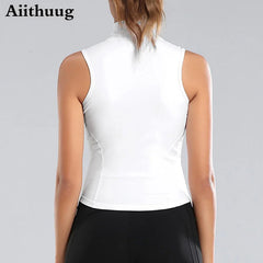 Aiithuug Women’s Zip-Up Sleeveless Workout Vest