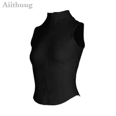 Aiithuug Women’s Zip-Up Sleeveless Workout Vest