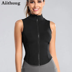 Aiithuug Women’s Zip-Up Sleeveless Workout Vest