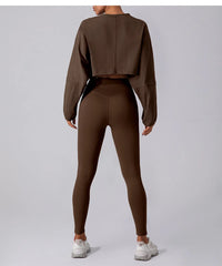 Women’s Long Sleeve Crop Top Yoga Shirt