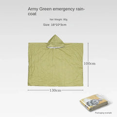 Reusable Waterproof Emergency Rain Poncho with Hood