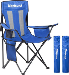 4-Pack Foldable Camping Chairs with Cooler & Cup Holder