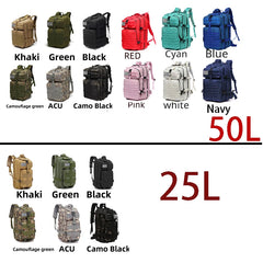 Waterproof 25L/50L Nylon Tactical Backpack