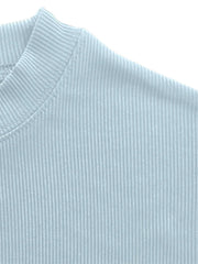 Men’s High Collar Stripe Fitness T-Shirt