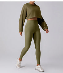 Women’s Long Sleeve Crop Top Yoga Shirt