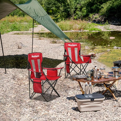 4-Pack Foldable Camping Chairs with Cooler & Cup Holder