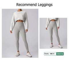 Women’s Long Sleeve Crop Top Yoga Shirt