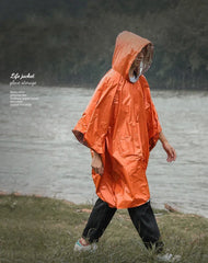 Reusable Waterproof Emergency Rain Poncho with Hood