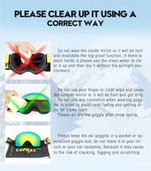 COPOZZ UV400 Anti-Fog Ski Goggles