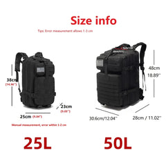Waterproof 25L/50L Nylon Tactical Backpack