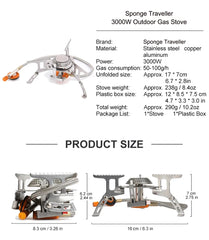 Portable Folding Camping Gas Stove 3500W