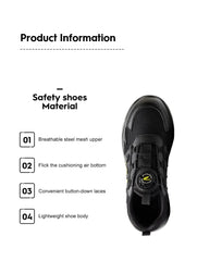 Men’s Rotating Button Steel Toe Safety Sneakers