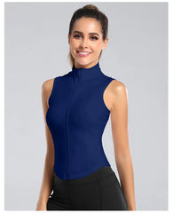 Aiithuug Women’s Zip-Up Sleeveless Workout Vest