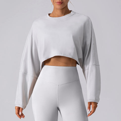 Women’s Long Sleeve Crop Top Yoga Shirt