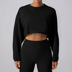 Women’s Long Sleeve Crop Top Yoga Shirt