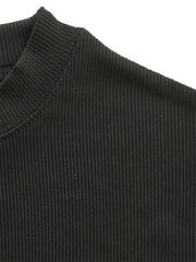 Men’s High Collar Stripe Fitness T-Shirt