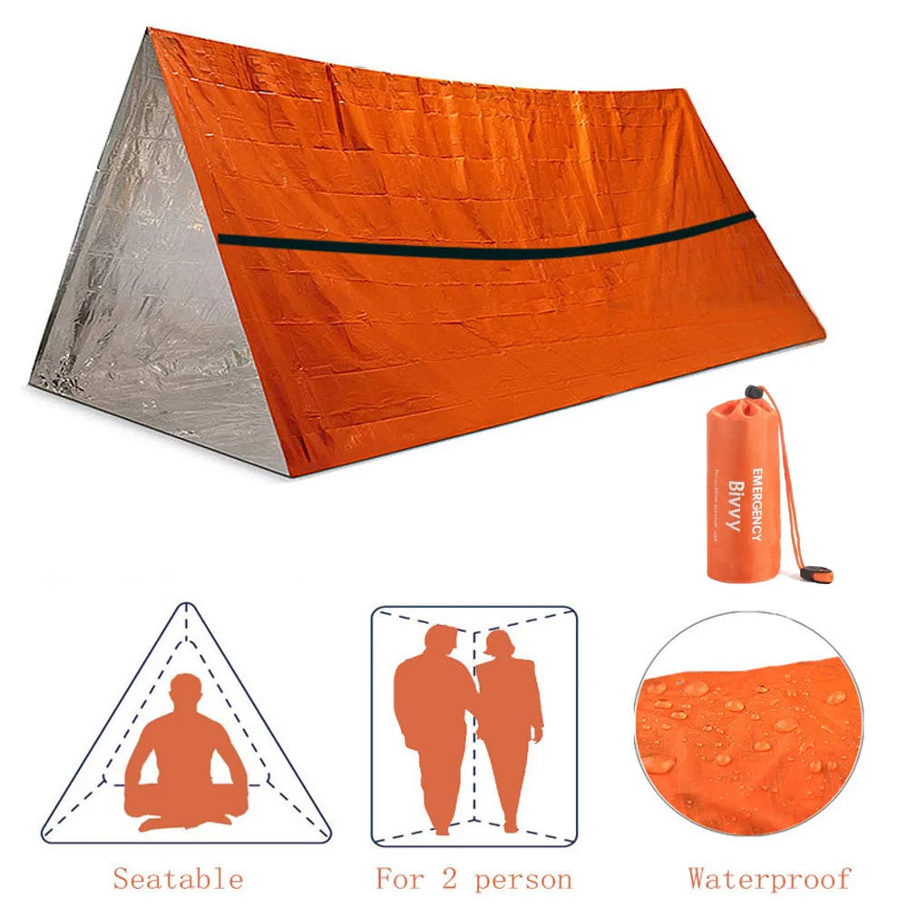 2-Person Emergency Mylar Survival Tent Kit