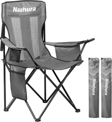 4-Pack Foldable Camping Chairs with Cooler & Cup Holder