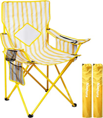 4-Pack Foldable Camping Chairs with Cooler & Cup Holder