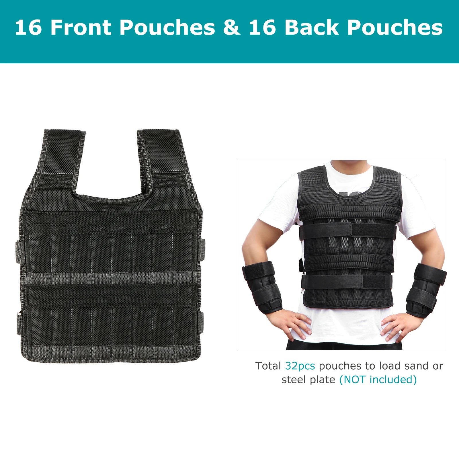Adjustable Weighted Vest with Leg & Arm Weights