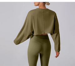 Women’s Long Sleeve Crop Top Yoga Shirt