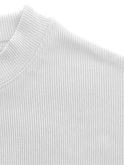 Men’s High Collar Stripe Fitness T-Shirt