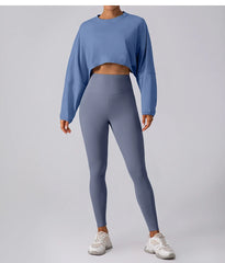 Women’s Long Sleeve Crop Top Yoga Shirt